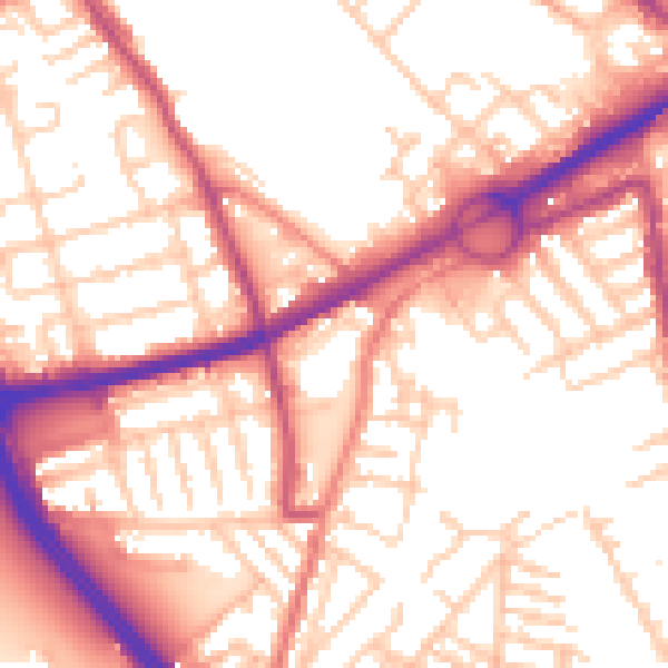 Daytime road noise heatmap for L21 3TD