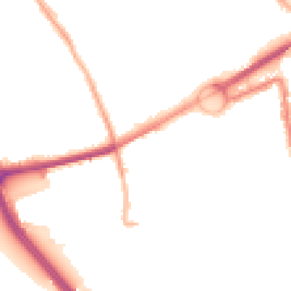 Night-time road noise heatmap for L21 3TD