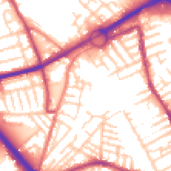Daytime road noise heatmap for L21 3TF
