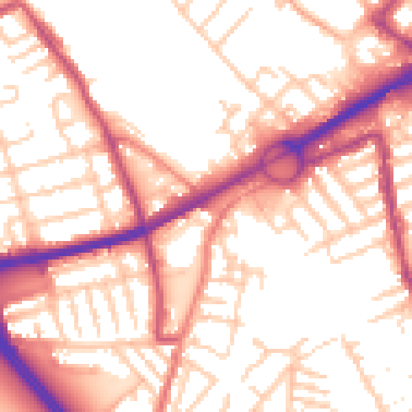 Daytime road noise heatmap for L21 3TN