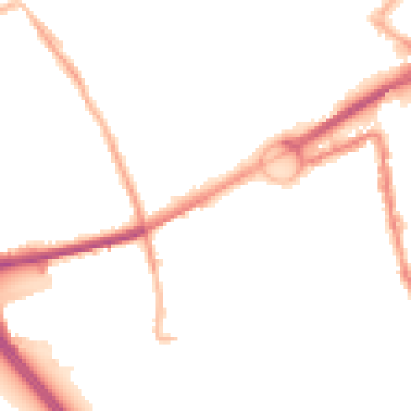 Night-time road noise heatmap for L21 3TN
