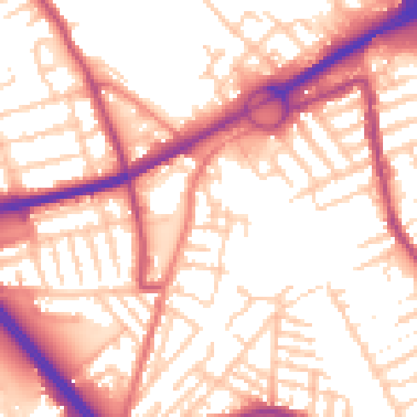 Daytime road noise heatmap for L21 3TR