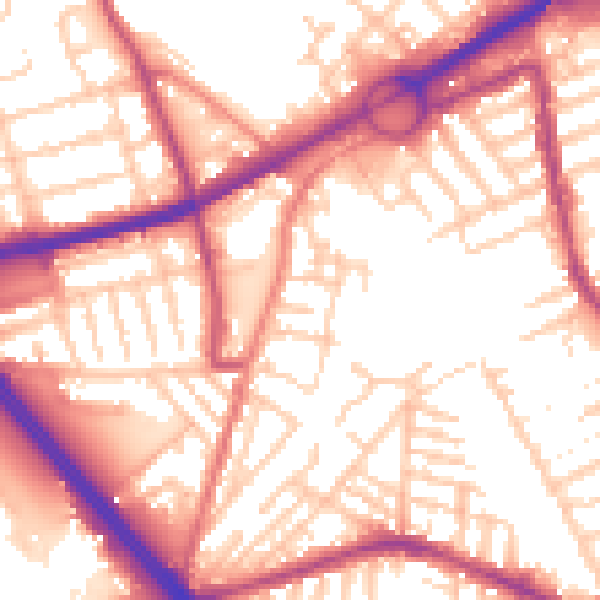 Daytime road noise heatmap for L21 3TS