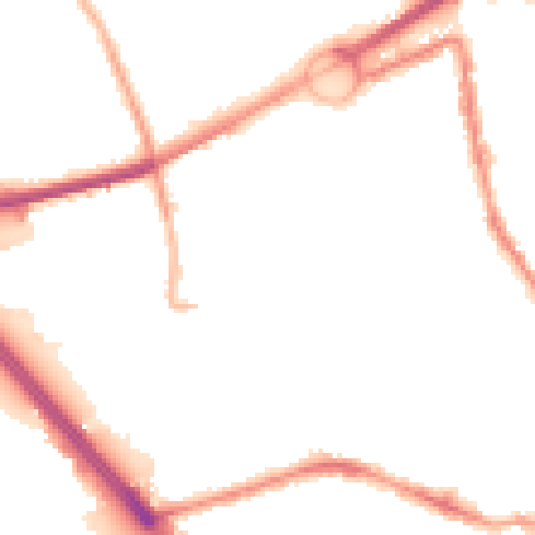 Night-time road noise heatmap for L21 3TT