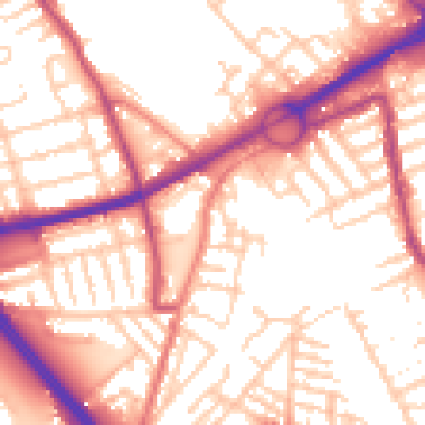 Daytime road noise heatmap for L21 3TX