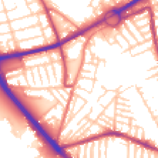 Daytime road noise heatmap for L21 3TZ