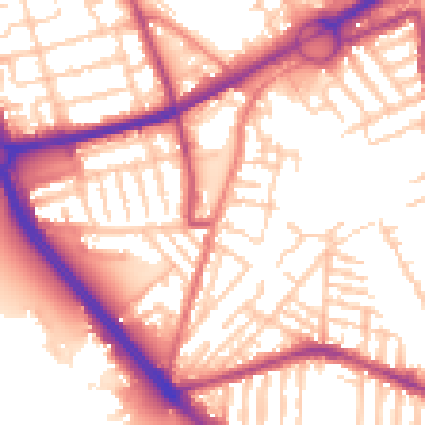 Daytime road noise heatmap for L21 4AB