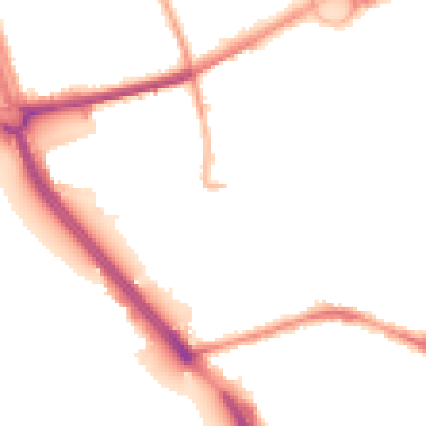 Night-time road noise heatmap for L21 4LF