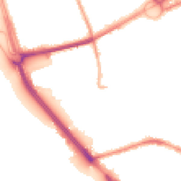 Night-time road noise heatmap for L21 4LL