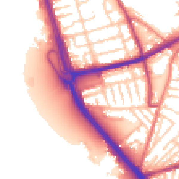 Daytime road noise heatmap for L21 4NA