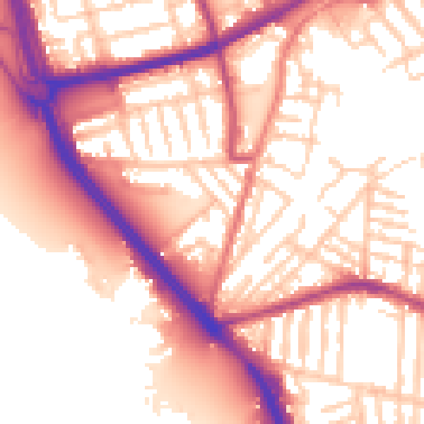 Daytime road noise heatmap for L21 4NH