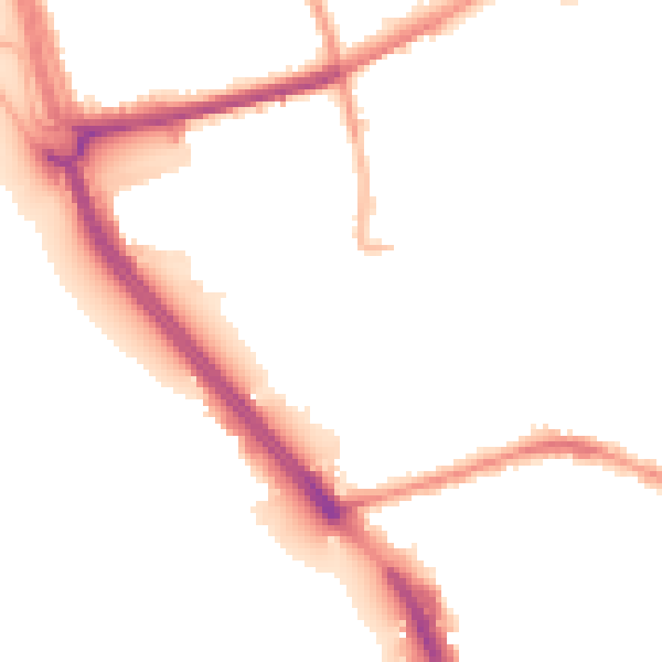 Night-time road noise heatmap for L21 4NH