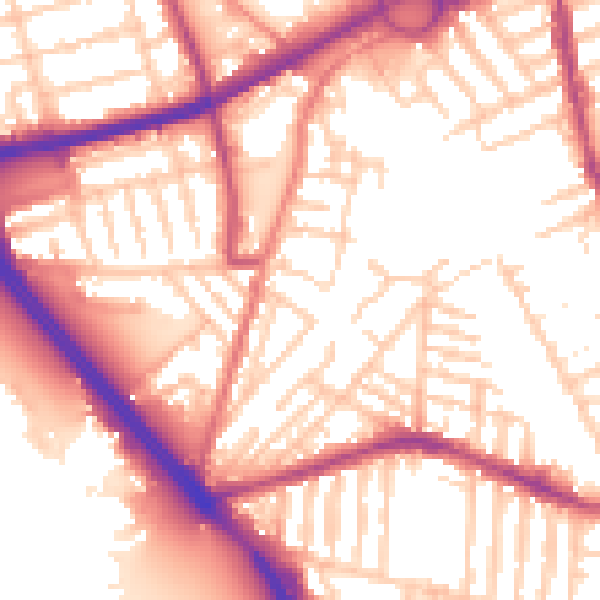 Daytime road noise heatmap for L21 4NN