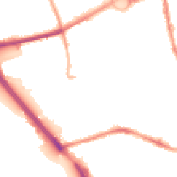 Night-time road noise heatmap for L21 4NN