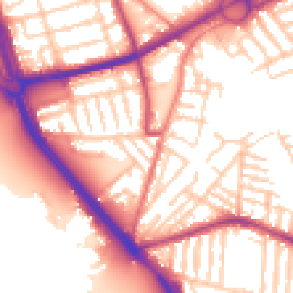 Daytime road noise heatmap for L21 4NR
