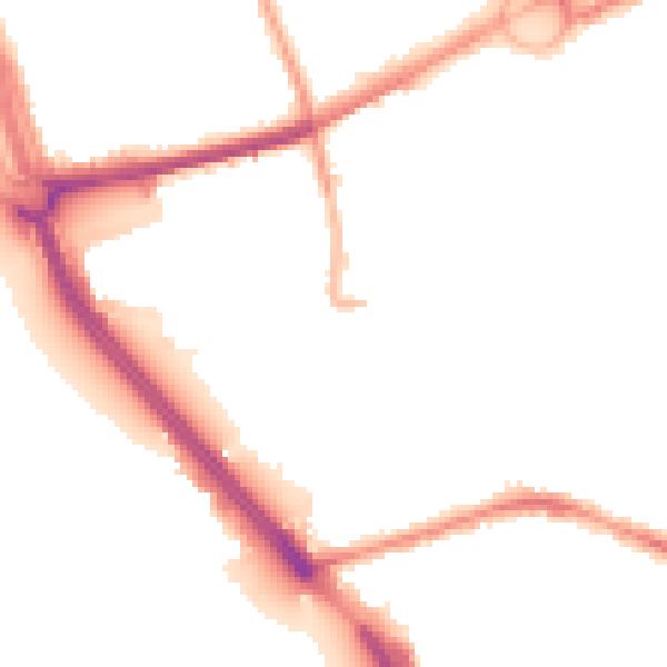 Night-time road noise heatmap for L21 4NR