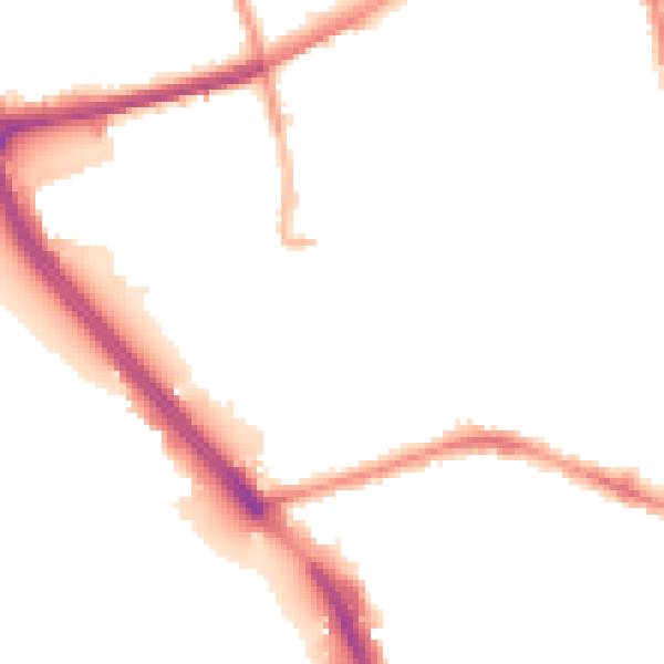 Night-time road noise heatmap for L21 4NT