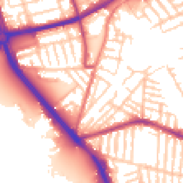 Daytime road noise heatmap for L21 4NU