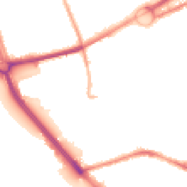 Night-time road noise heatmap for L21 4PJ