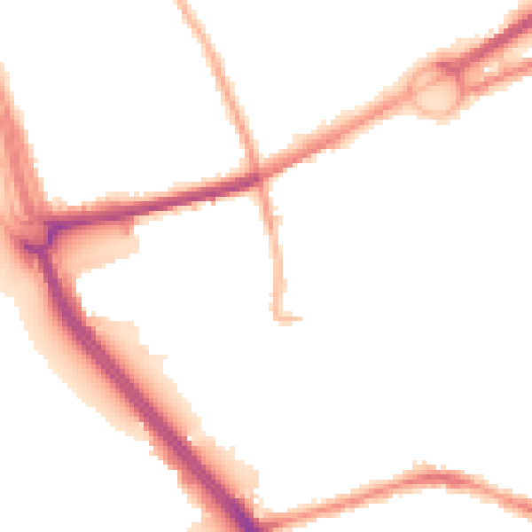 Night-time road noise heatmap for L21 4PQ
