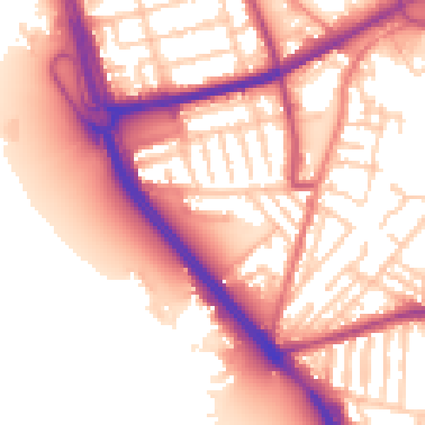 Daytime road noise heatmap for L21 4PW