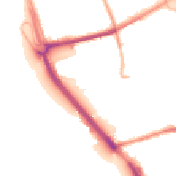 Night-time road noise heatmap for L21 4PW