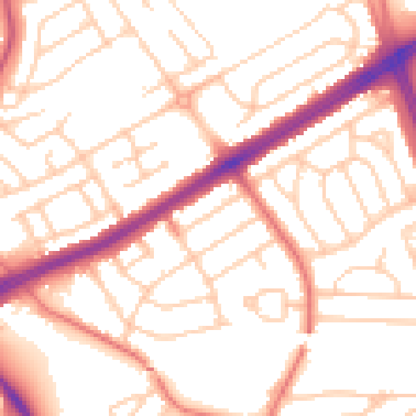 Daytime road noise heatmap for L21 5HG