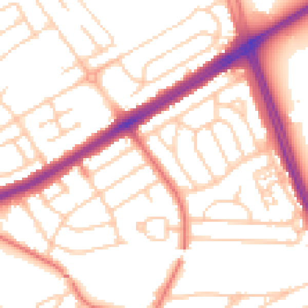 Daytime road noise heatmap for L21 5HJ