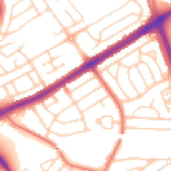Daytime road noise heatmap for L21 5HQ