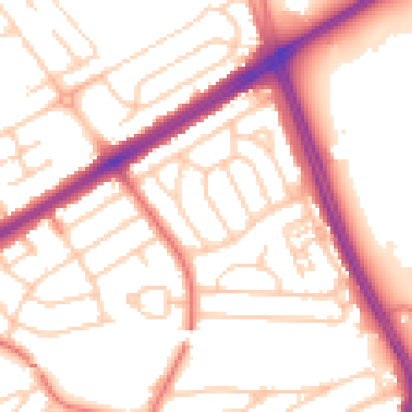 Daytime road noise heatmap for L21 5HU