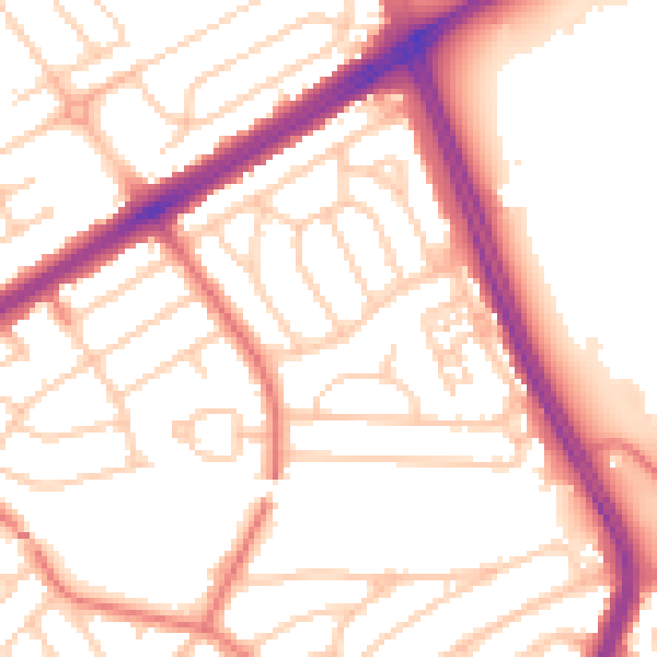 Daytime road noise heatmap for L21 5HX