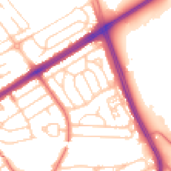 Daytime road noise heatmap for L21 5JD