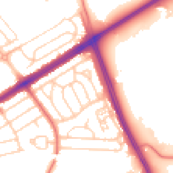 Daytime road noise heatmap for L21 5JE