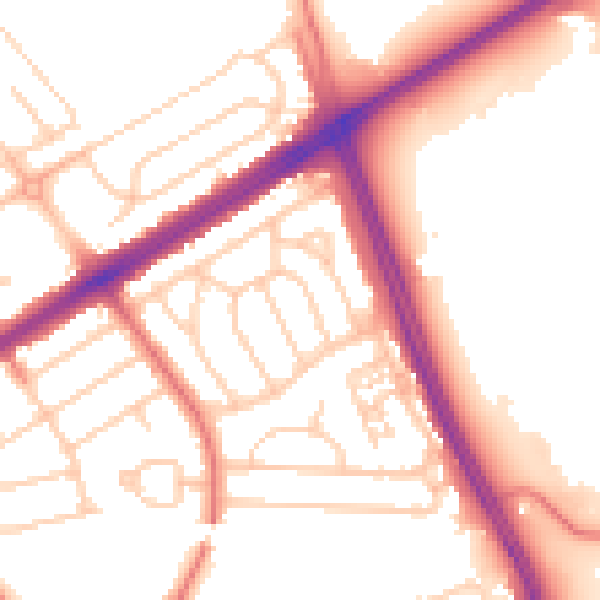 Daytime road noise heatmap for L21 5JF