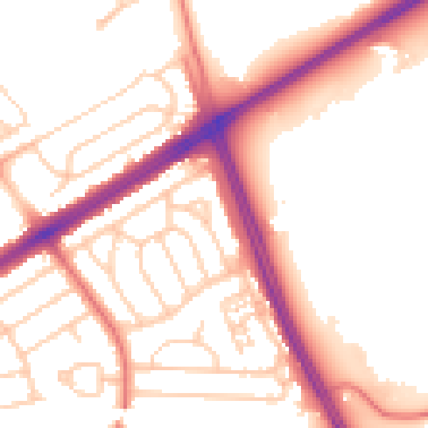 Daytime road noise heatmap for L21 5JG