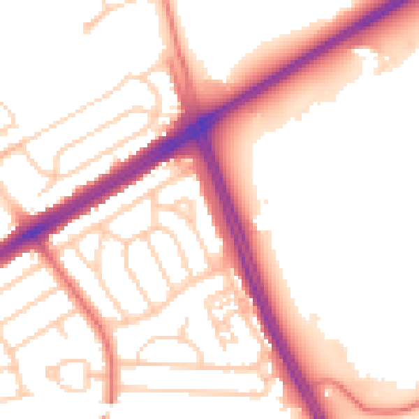 Daytime road noise heatmap for L21 5JJ