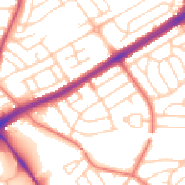 Daytime road noise heatmap for L21 5JS