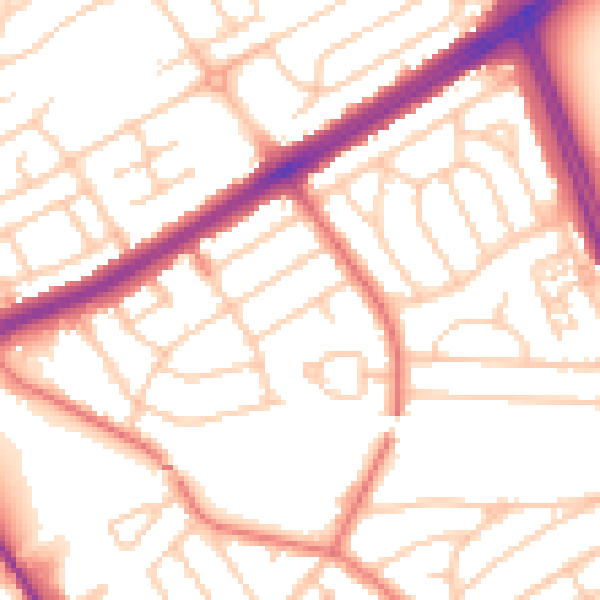Daytime road noise heatmap for L21 5JU