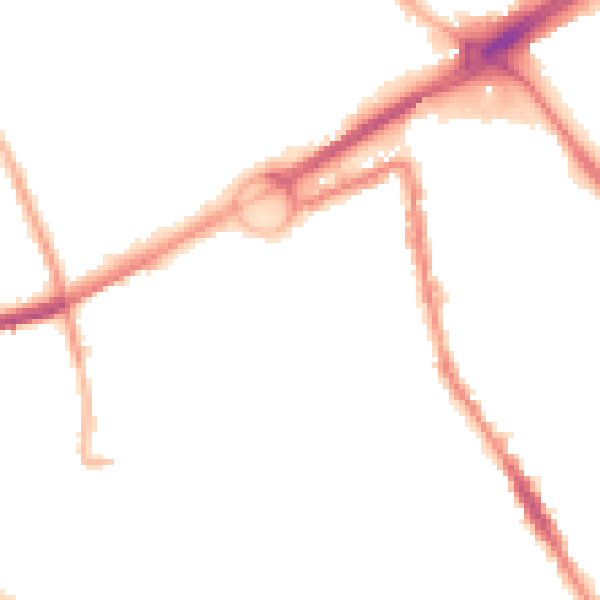 Night-time road noise heatmap for L21 6AD