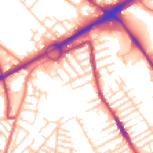 Daytime road noise heatmap for L21 6NF