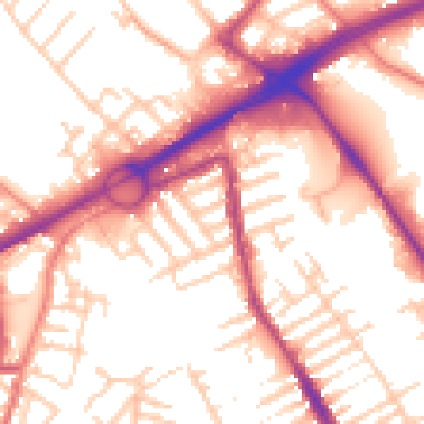Daytime road noise heatmap for L21 6NJ