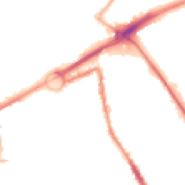 Night-time road noise heatmap for L21 6NJ