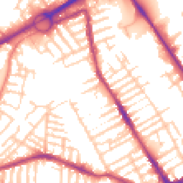 Daytime road noise heatmap for L21 6NY