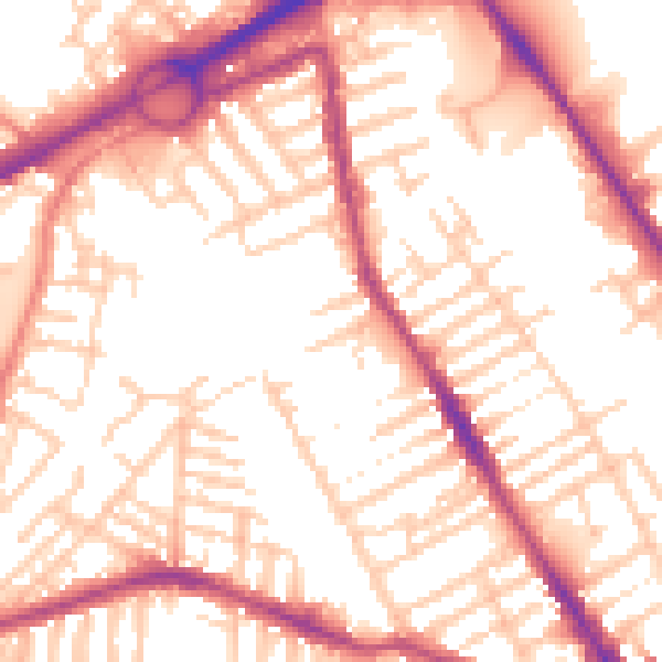 Daytime road noise heatmap for L21 6NZ
