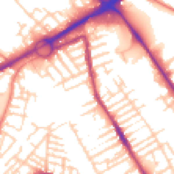Daytime road noise heatmap for L21 6PU