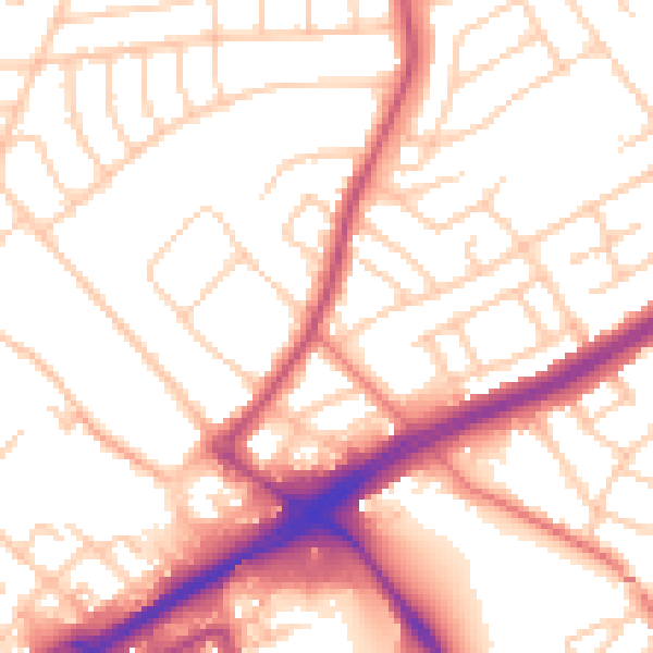 Daytime road noise heatmap for L21 7LX