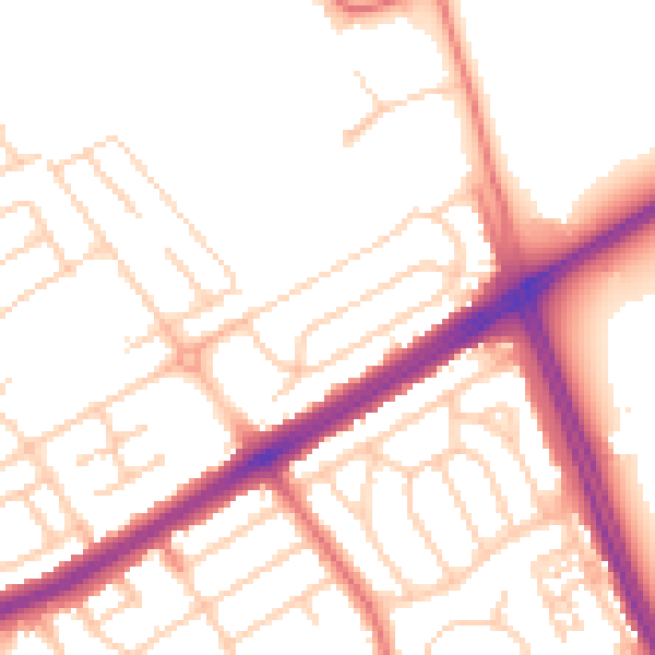 Daytime road noise heatmap for L21 7NA