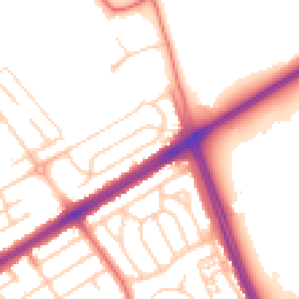 Daytime road noise heatmap for L21 7NG