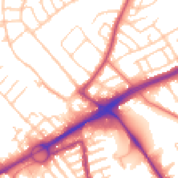 Daytime road noise heatmap for L21 7PA