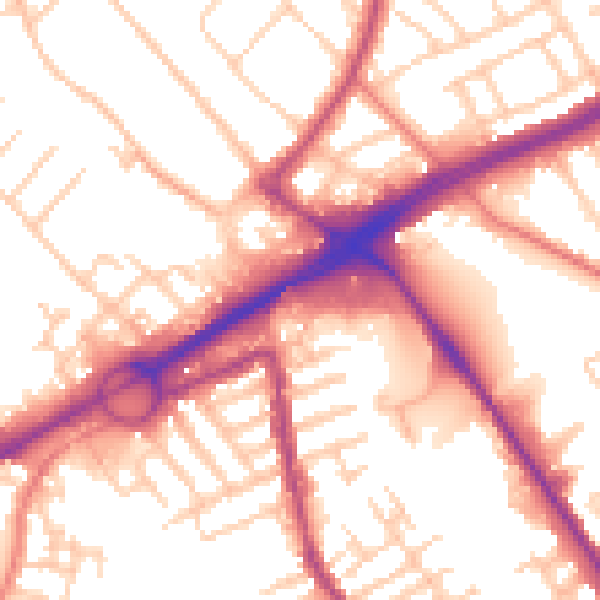 Daytime road noise heatmap for L21 7PB